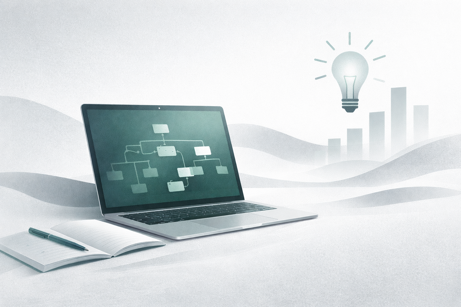 思考を整理して前に進むイメージ（抽象イラスト）